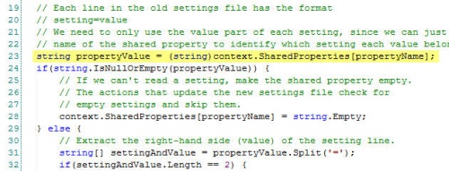 Interacting with Shared Properties in .Net code