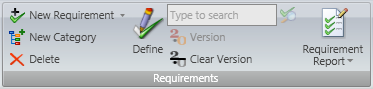 Requirements Management Ribbon