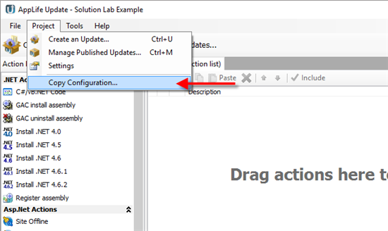 Make Update Copy Configuration Feature