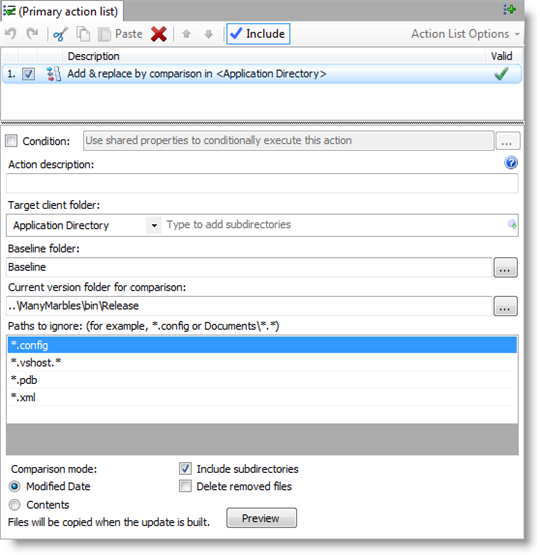 Comparing updater files